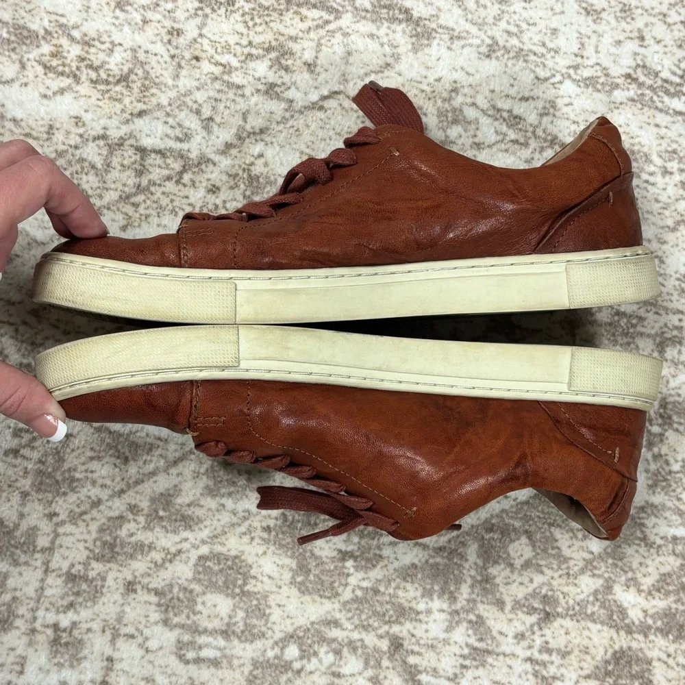 Frye Ivy Low‎ Lace Sneaker Size 9 Cognac